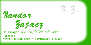 nandor zajacz business card